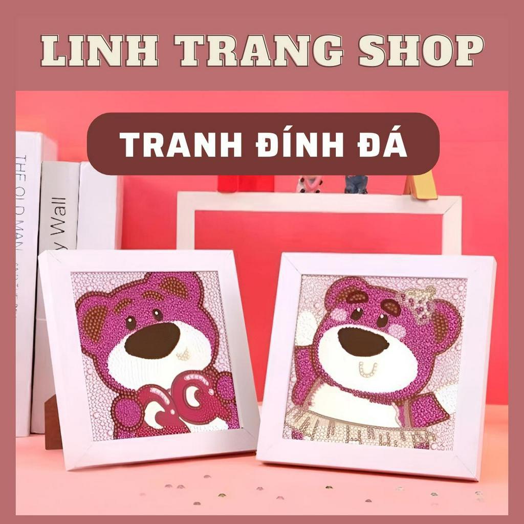 (Có Kèm Khung) Tranh Đính Đá Tự Làm, Tranh Gắn Đá 5D Diy Nhiều Hình Xinh Dễ Thương