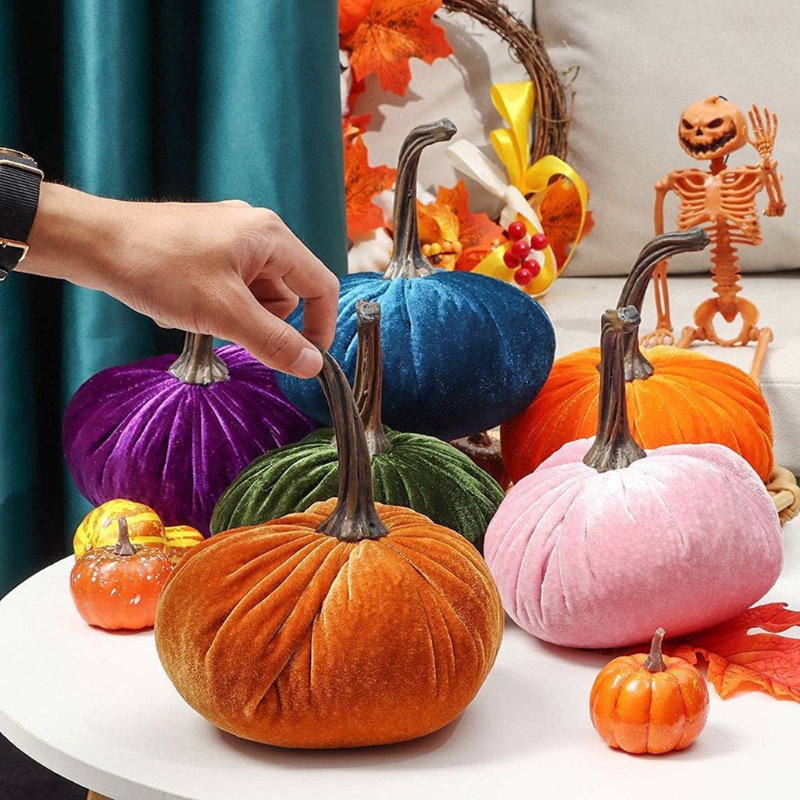 Bí Ngô Nhồi Bông Thủ Công 6 &quot;Siêu Mềm Trang Trí Lễ Tạ Ơn Lễ Tạ Ơn