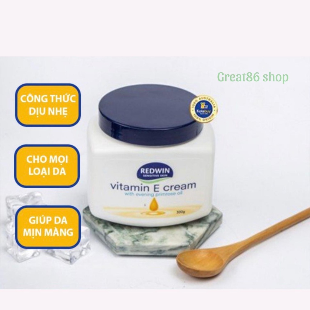 Kem dưỡng ẩm great86 kem dưỡng trắng da Vitamin E cream Úc chính hãng da căng mướt mịn màng 300g