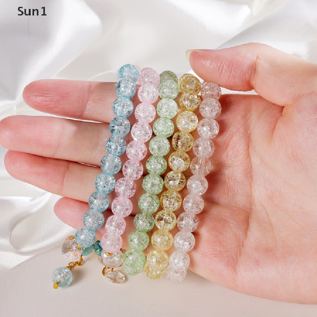 Sun1 &gt; Vòng Tay Chuỗi Hạt Pha Lê Nhiều Màu Handmade Phong Cách Bohemian