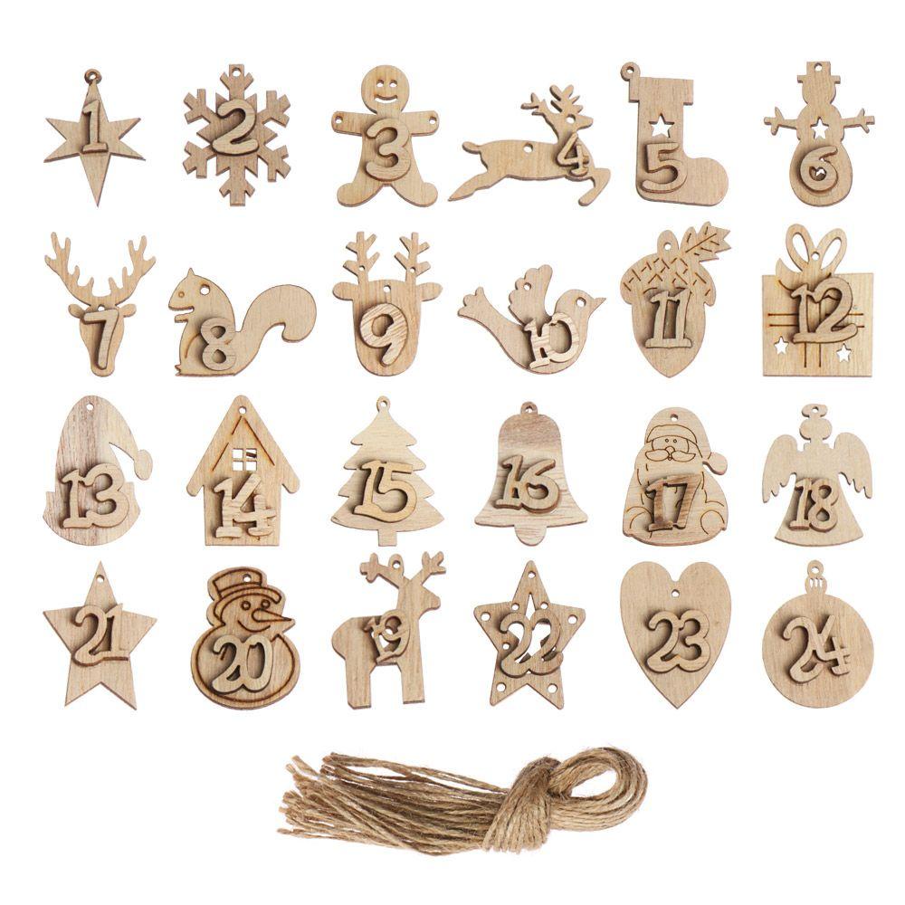 Set 1 / 24 Kẹp Gỗ Treo Trang Trí Giáng Sinh