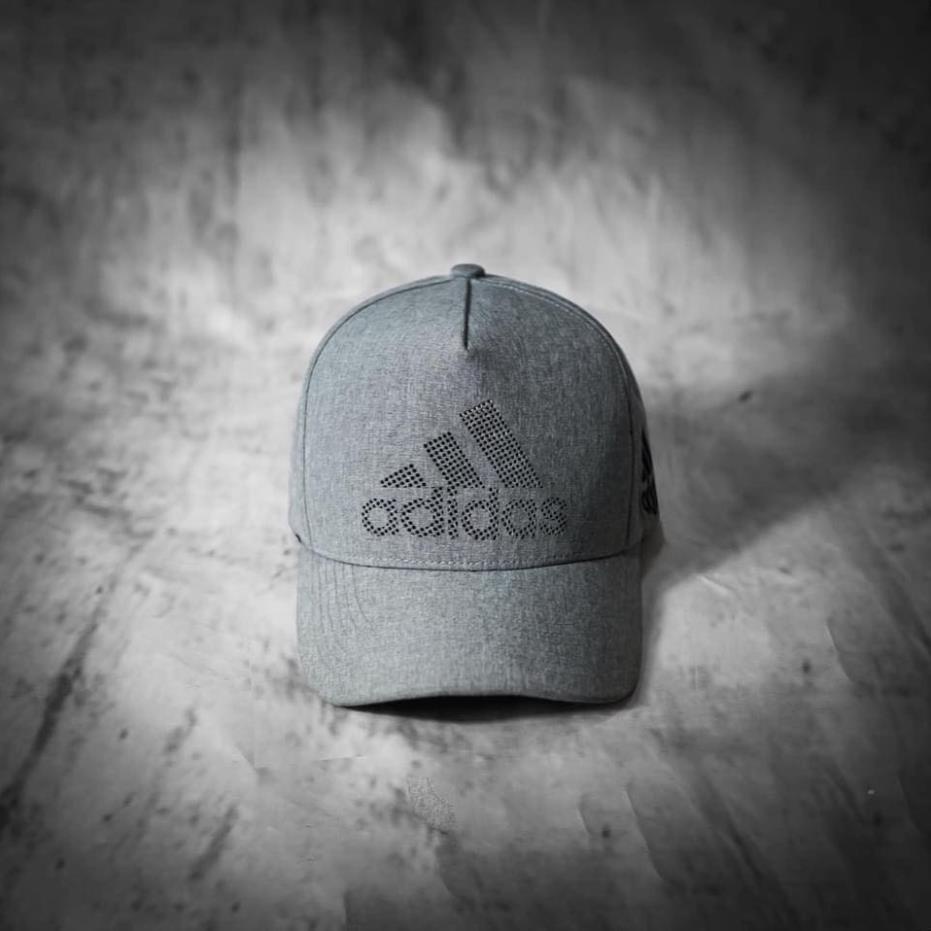 Nón lưỡi trai bít đuôi logo Adidas chất vải cotton Hàn Quốc cao cấp, nón kết thẻ thao mã A1A00 màu trắng xám xanh nhạt