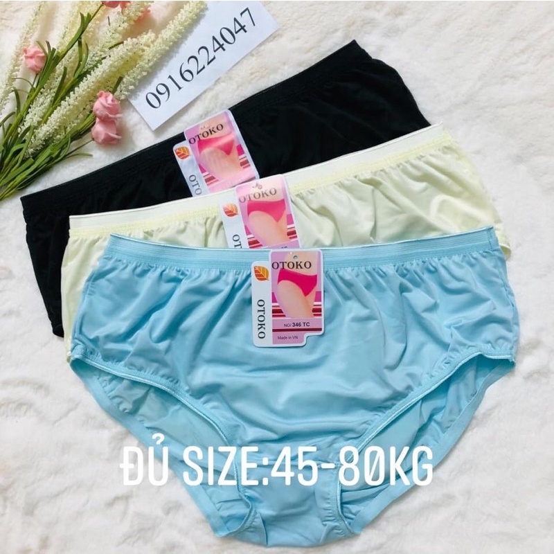 Set 6 Quần lót bà già thun lạnh đáy dài, quần chíp nữ trung niên chất mền mát hàng Việt Nam