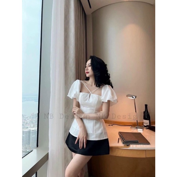 [Mã SKAMFSW175 giảm 10K đơn 50K] Áo buộc dây tay phồng viền ren nữ tính có size chất dày CÓ SẴN