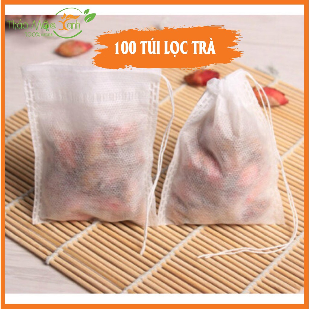 100 Túi Lọc Trà, Thảo Dược, Cà Phê Bằng Vải Không Dệt Có Dây Buộc  Chất Liệu Siêu Cao Cấp