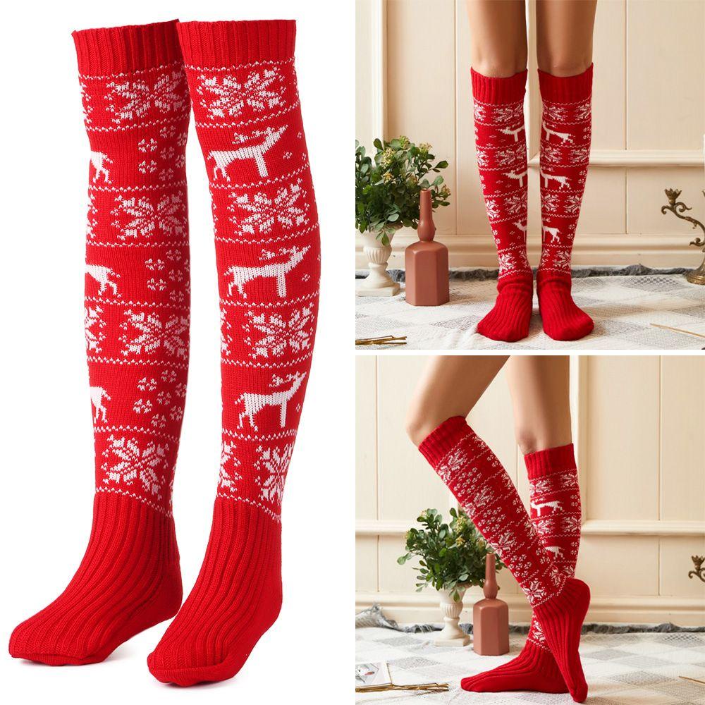 Tất Dệt Kim Dày Dặn Giữ Ấm Đầu Gối Cho Nữ