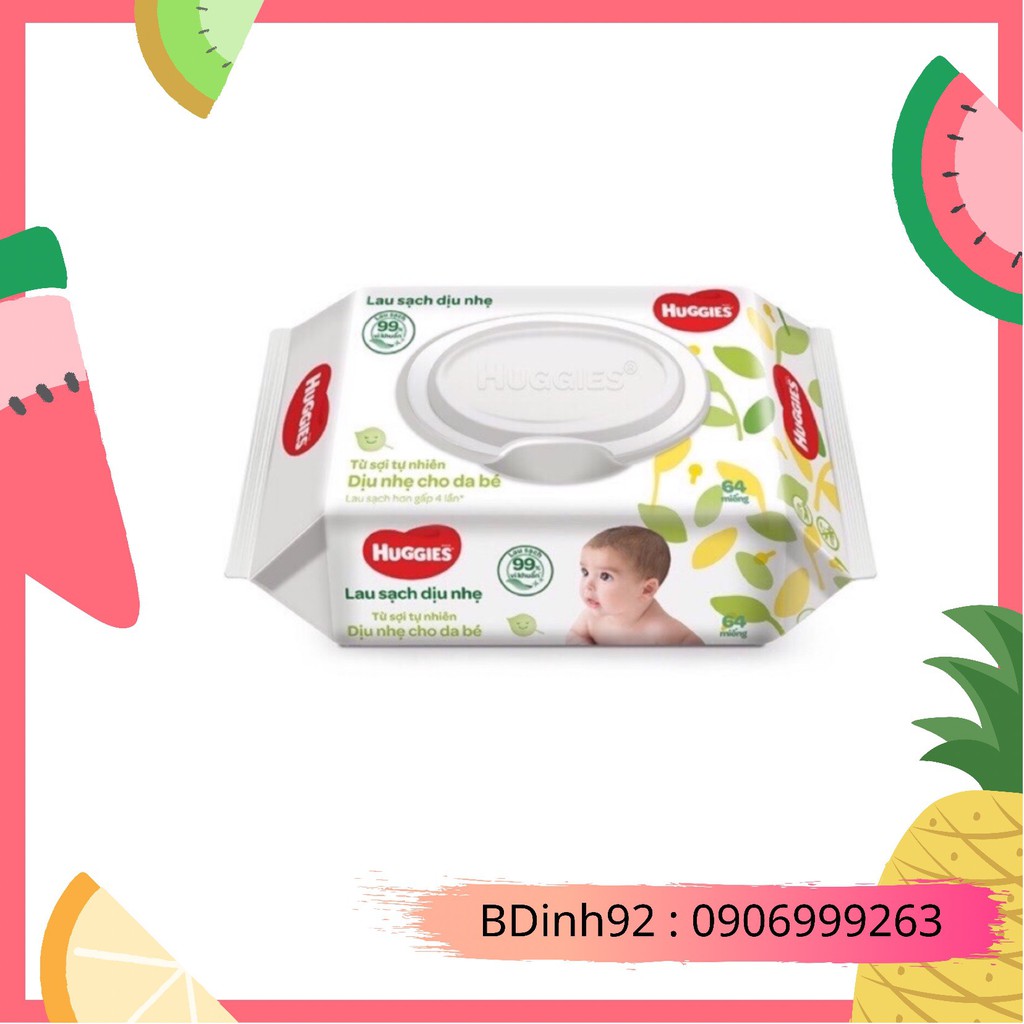 Khăn ướt Huggies không mùi 64 miếng/ 72 miếng