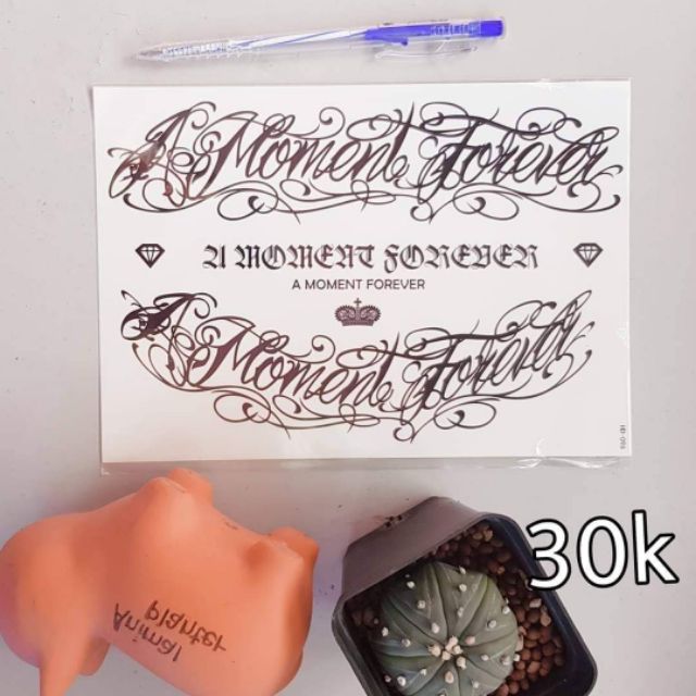 Hình xăm chữ size bắp tay, bắp chân, cổ HB096 size 15x21cm. Boss tatoo - xăm dán tạm thời