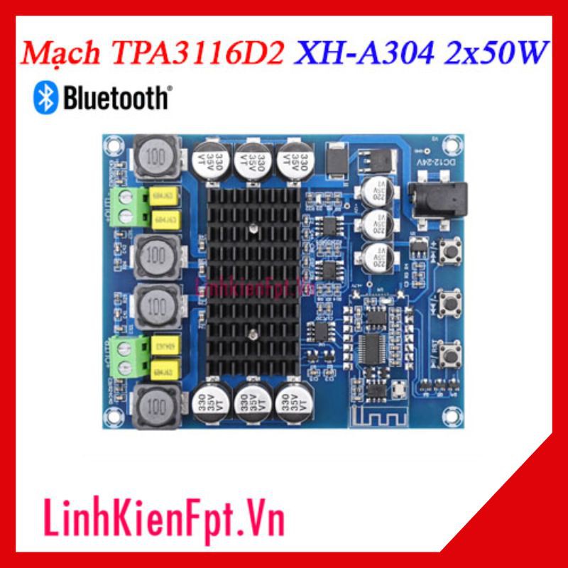 Mạch khuếch đại tpa3116d2 2x50w xh-304 bluetooth 5.0