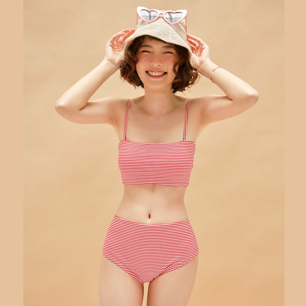 BLEUBIRD Bộ bơi 2 mảnh bikini kẻ sọc đỏ SWIMWEAR 2 | BigBuy360 - bigbuy360.vn