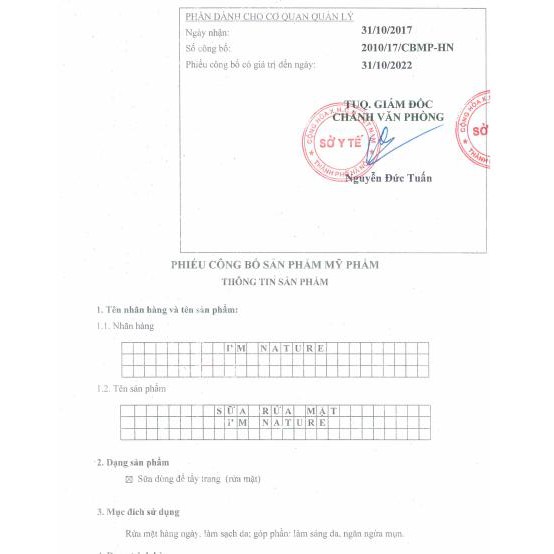 Sữa Rửa Mặt Tảo Biển Nhật Bản & Cúc La Mã 100ml chính hãng I’m Nature | BigBuy360 - bigbuy360.vn