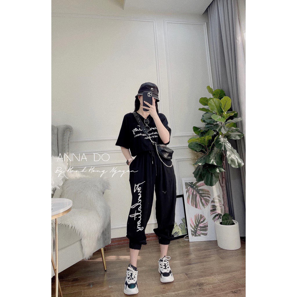 [ 𝐅𝐑𝐄𝐄 𝐒𝐇𝐈𝐏 ] Set croptop thể thao thụng chữ dây rút