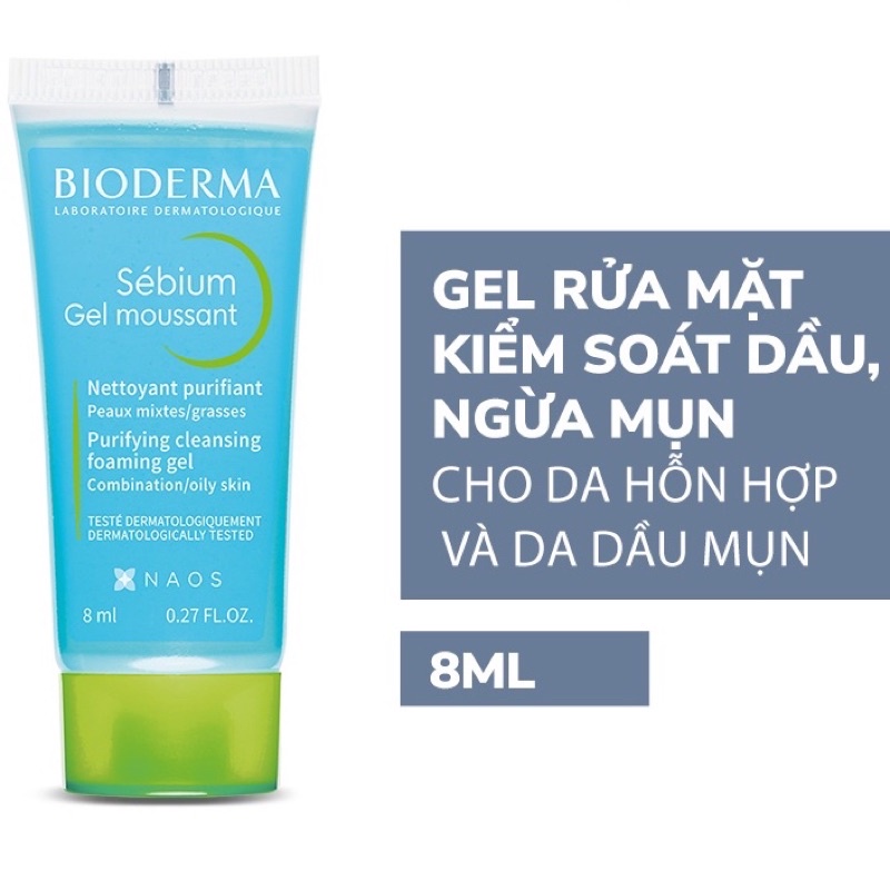 Mẫu dùng thử Sample Sữa rửa mặt Bioderma Sebium gel Moussant