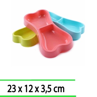 Bát đôi nhựa cao cấp hình xương cho chó mèo