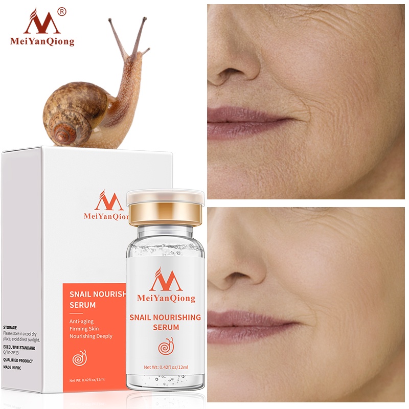 Serum Dưỡng Phục Hồi Tinh Chất Ốc Sên MeiYanQiong 12ml Dưỡng Trắng Da Và Thu Nhỏ Lỗ Chân Lông Cải Thiện Vết Thâm Lõm Snail Repair Serum 12ML