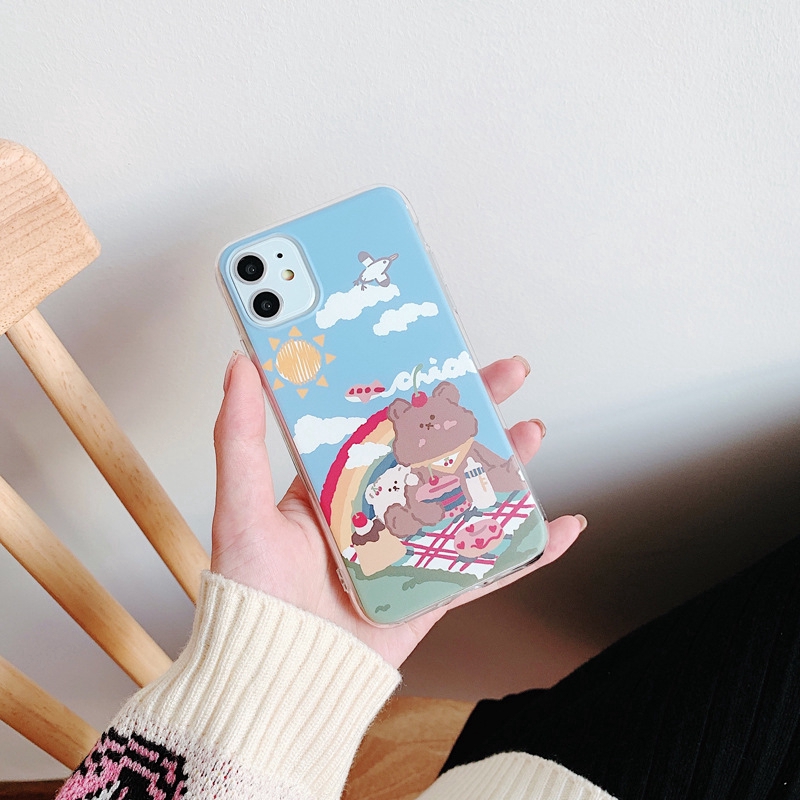 Ốp lưng iphone Ốp Điện Thoại Mềm Hình Hoạt Hình Bầu Trời Cho iPhone Xsmax iPhone 11 Pro 7 / 8p XR 14 Dinuo case
