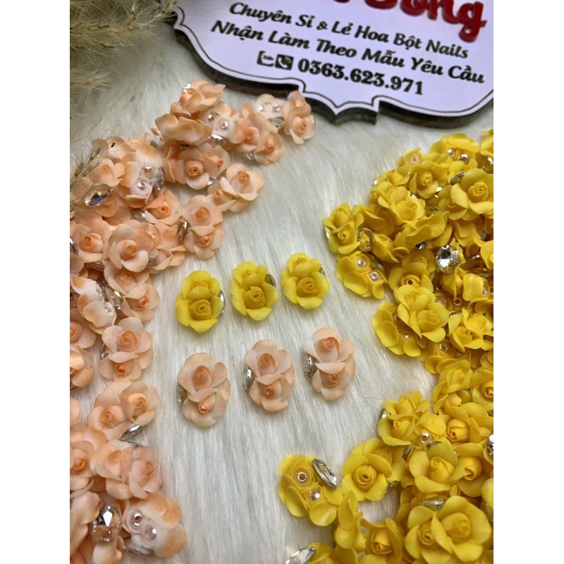 Hoa hồng đôi - Hoa bột nail