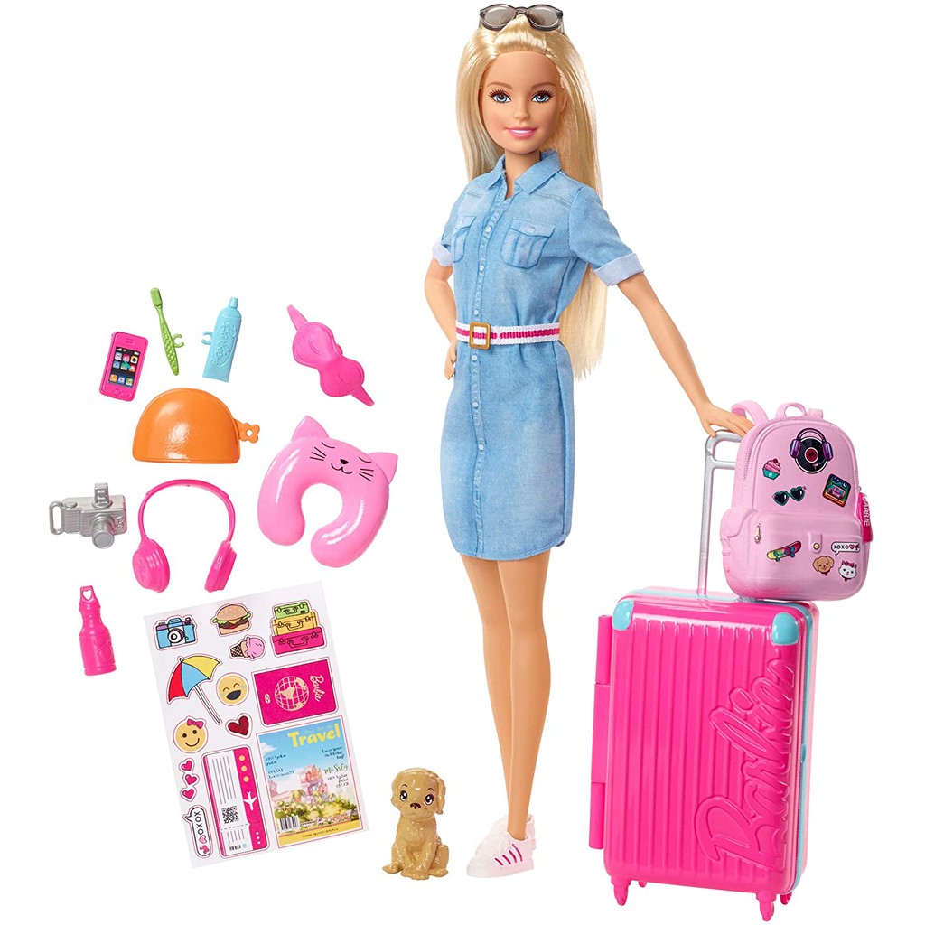 Barbie Du Lịch Cùng Thú Cưng Travel Doll Set