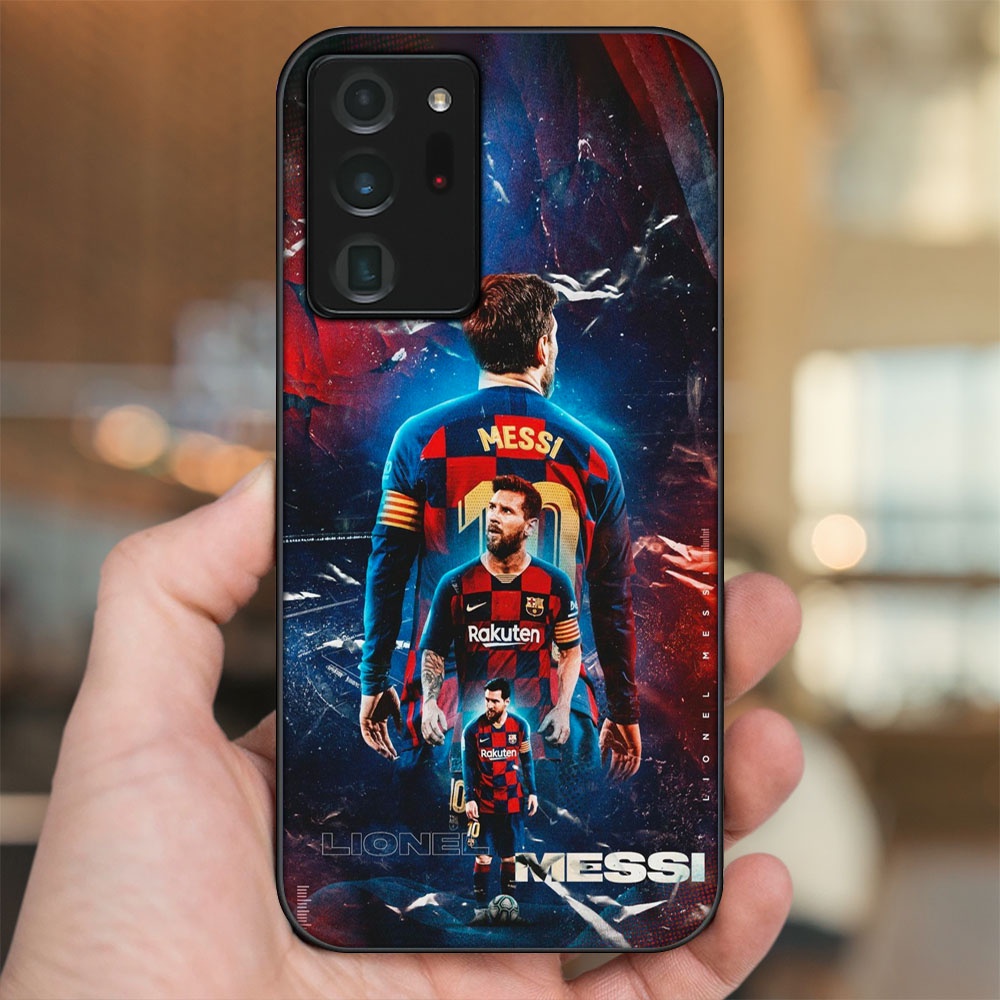 Ốp lưng Samsung Note 20 Ultra viền đen in hình Lionel Messi Barcelona PSG