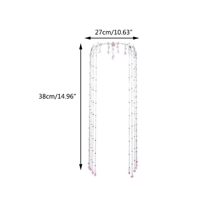 Trâm Cài Tóc Đính Đá Tua Rua Phong Cách Cổ Điển