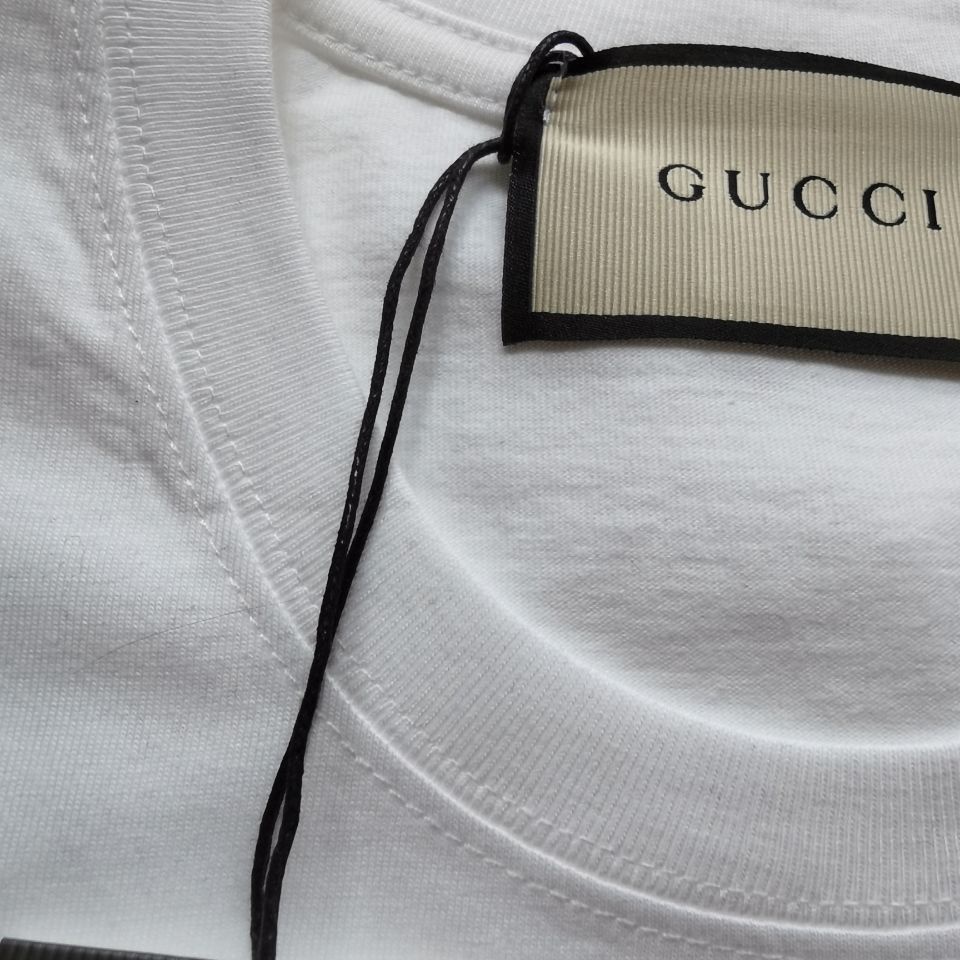 Áo Thun Tay Ngắn Họa Tiết Chữ Gucci Thêu Chữ Thời Trang Cho Cặp Đôi