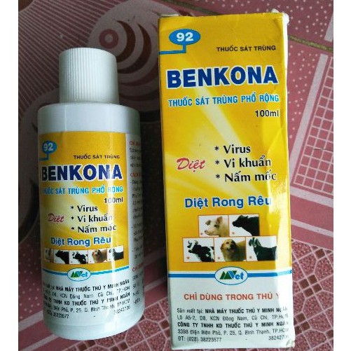 1 lọ BENKONA 100ml sát khuẩn cho giá thể cho lan