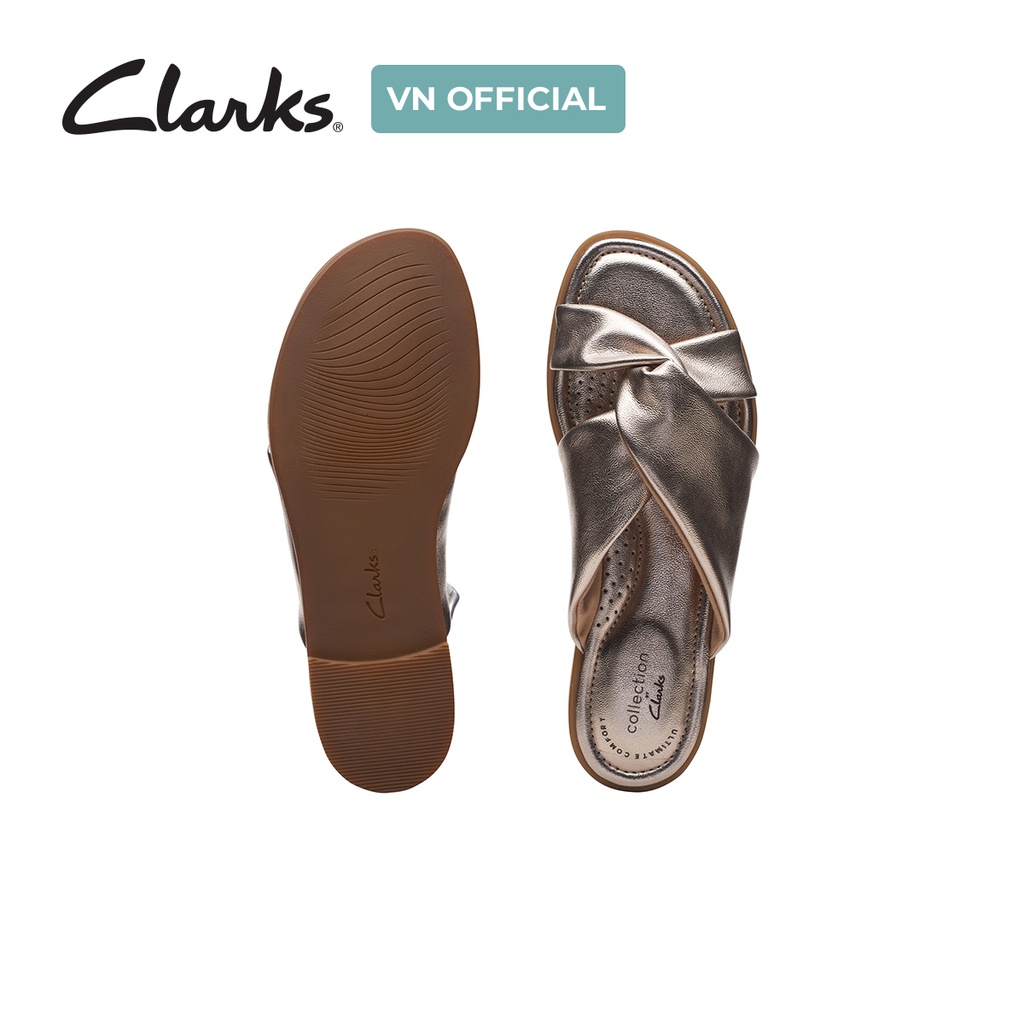 Giày Xăng Đan Xỏ Ngón CLARKS Reyna Twist màu Metallic