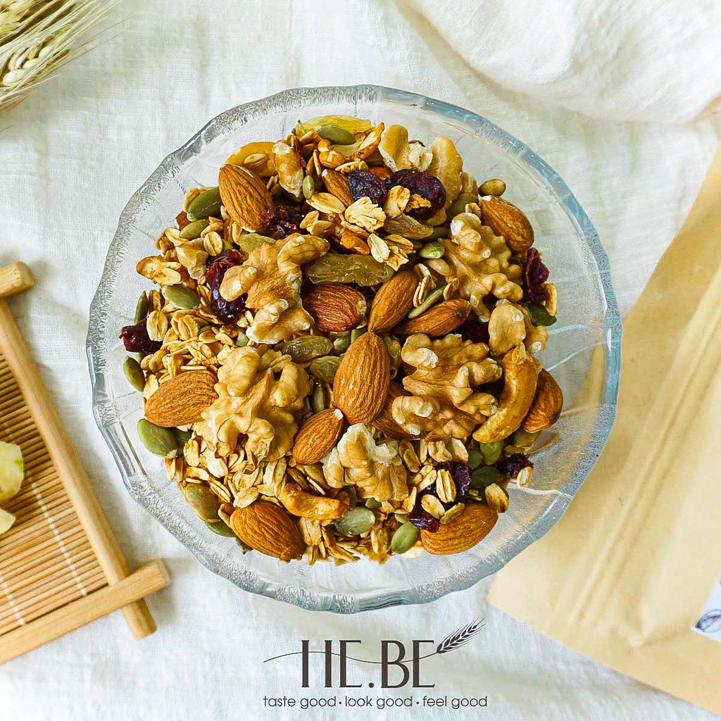 Granola Siêu Hạt Ngũ Cốc Giảm Cân Thêm Macca, Óc Chó Đỏ, Óc Chó Vàng, Hạt Điều 12 Loại Hạt - NHALAM FOOD