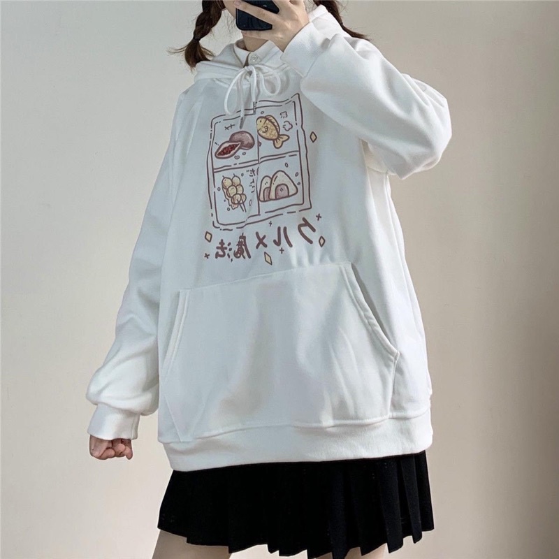 Áo Hoodie Nỉ Bông Tay Dài Unisex LoGo Hoạ Tiết