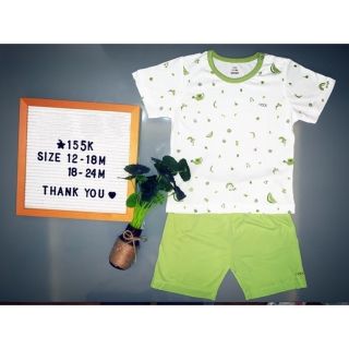 Bộ cài vai cộc trắng xanh xooma Nous