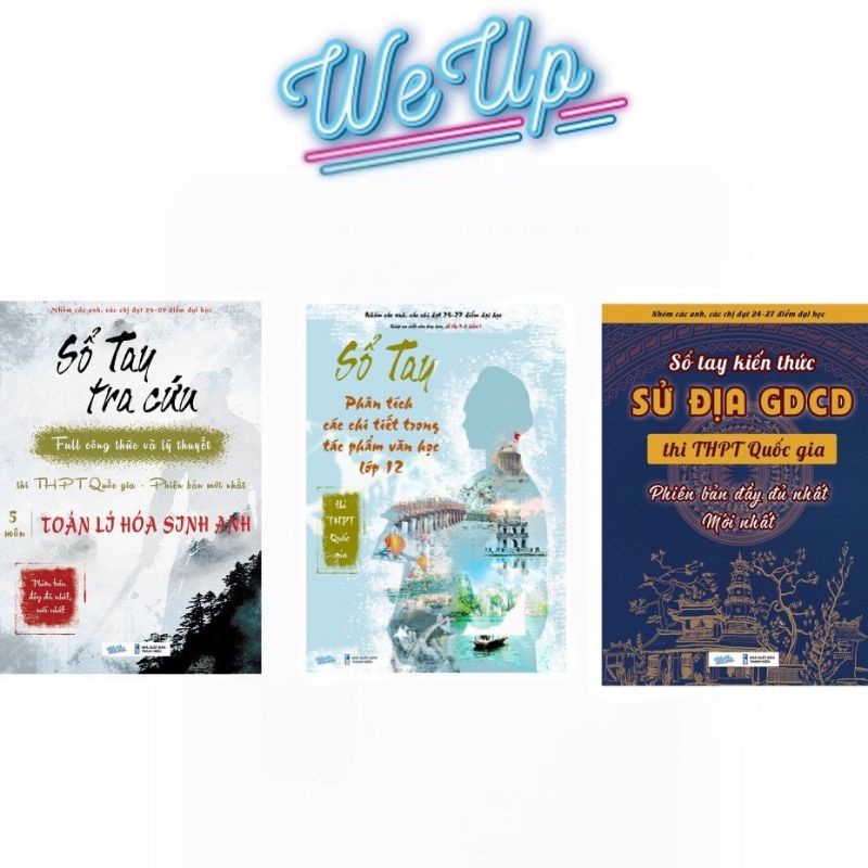 Combo 3 Cuốn sổ Tay Tra Cứu 5 Môn Toán Lí Hóa Sinh Anh, Sổ Văn, Sổ Tay Sử Địa GDCD