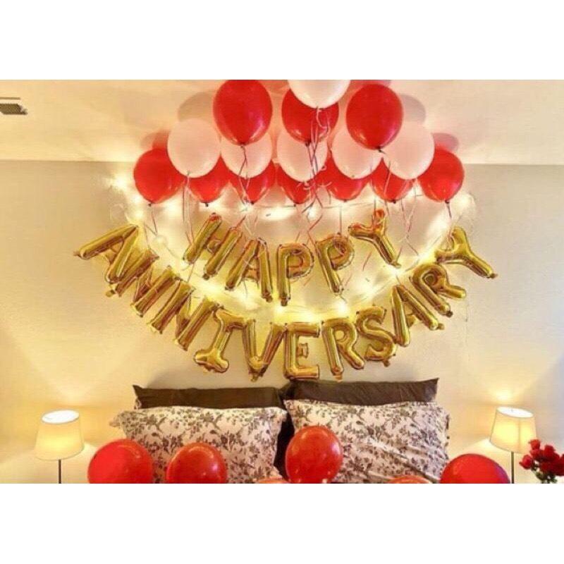 [Ảnh thật] Set trang trí đẹp lung linh kỷ niệm happy anniversary (COMBO 160)