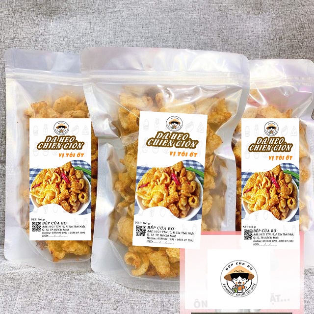 [Mã NGOCBABA9 giảm 30K ]DA HEO CHIÊN GIÒN CHẤY TỎI ỚT ( GÓI 120G). DA HEO NHÀ LÀM VSATTP | BigBuy360 - bigbuy360.vn