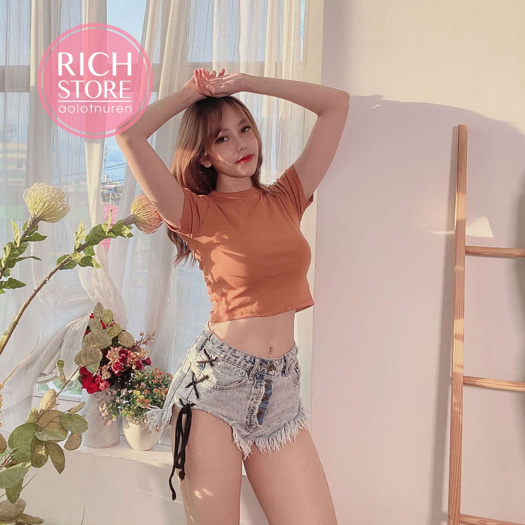 Áo croptop trơn 8 màu vải cotton lên dáng chuẩn LIKANO CRT14 | BigBuy360 - bigbuy360.vn
