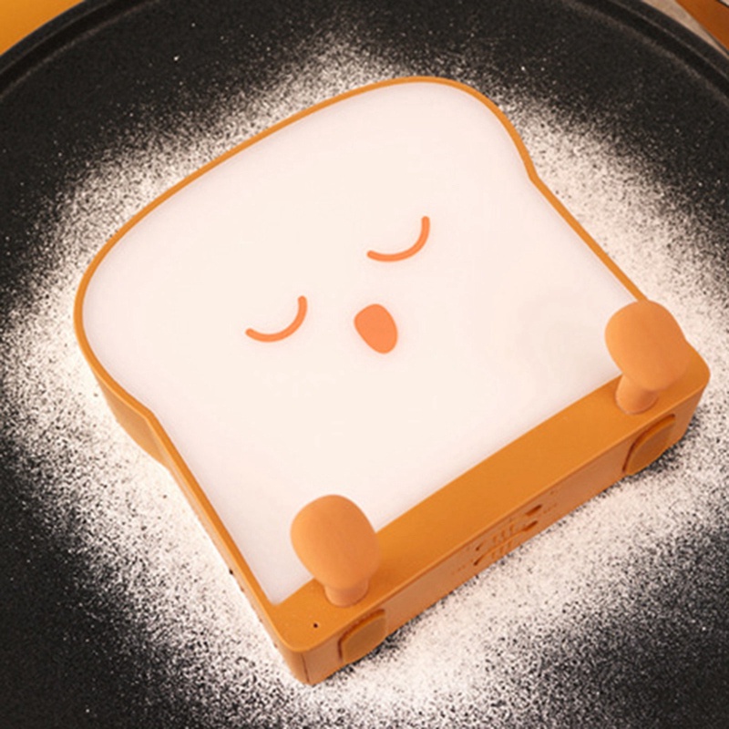 Đèn Ngủ LED Hình Bánh Mì Nướng Thông Minh Chạy Pin Có Thể Sạc Lại Và Hẹn Giờ