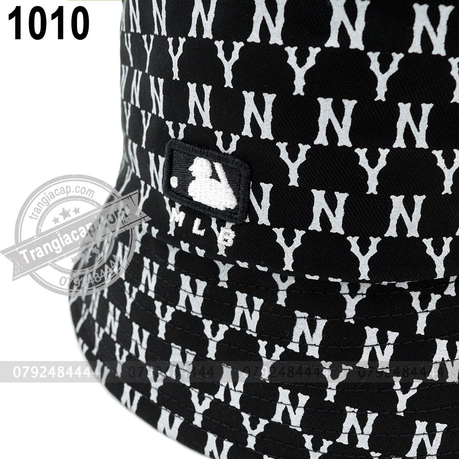 Combo 2 Nón bucket MLB Monogram NY đen