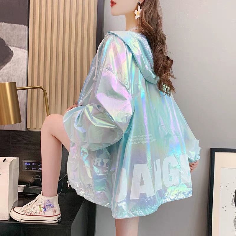 Áo Khoác Chống Nắng Mỏng Có Mũ Trùm Dáng Rộng Thời Trang Mùa Hè Hàng Mới 2022 Dành Cho Bạn Nữ