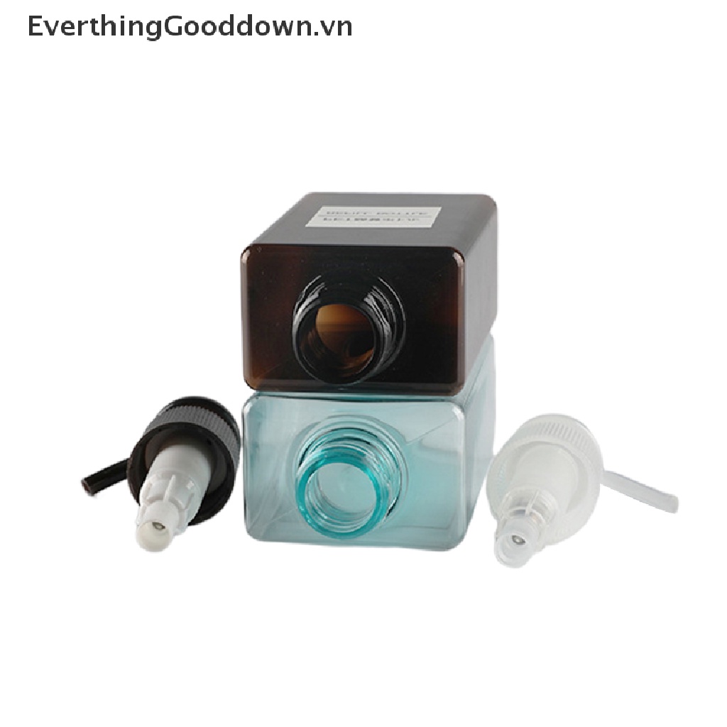 Everthinggooddown Chai Nhựa Rỗng Trong Suốt Đựng Dầu Gội Đầu (Không Nhãn Dán)