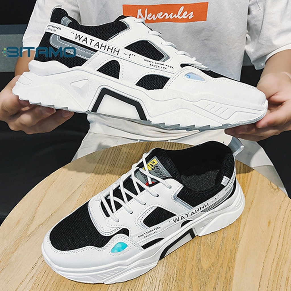 Giày nam độn đế ulzzang phản quang tăng chiều cao 5cm vải mềm thoáng chân cá tính size 39 đến 43 BITAMO G39