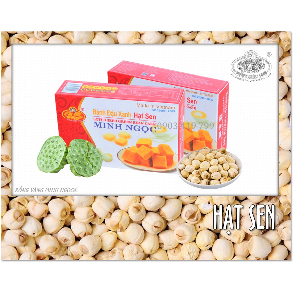Bánh Đậu Xanh Hạt Sen Rồng Vàng Minh Ngọc (Lotus Seed Mung Bean Cake)