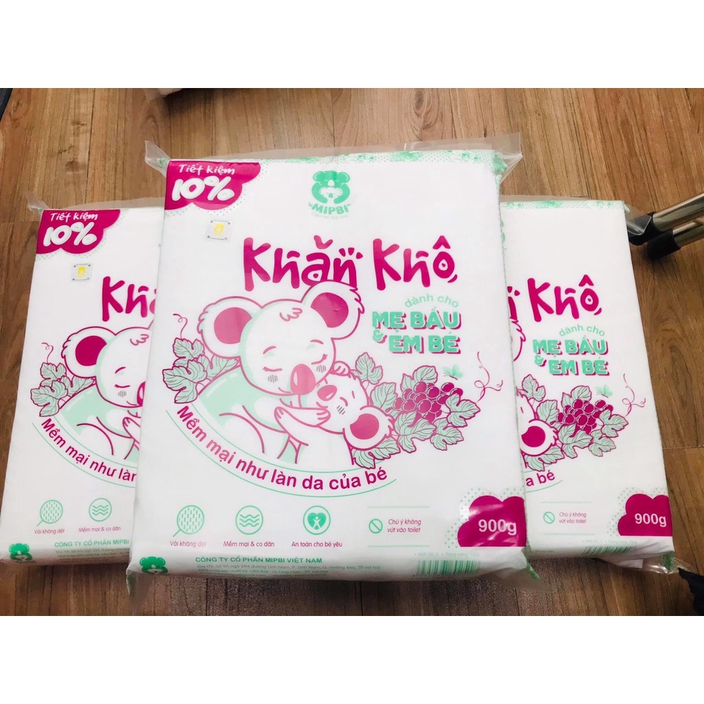 Khăn giấy khô đa năng Mipbi  260gr, 300gr và 600gr,900gr an toàn tuyệt đối cho trẻ