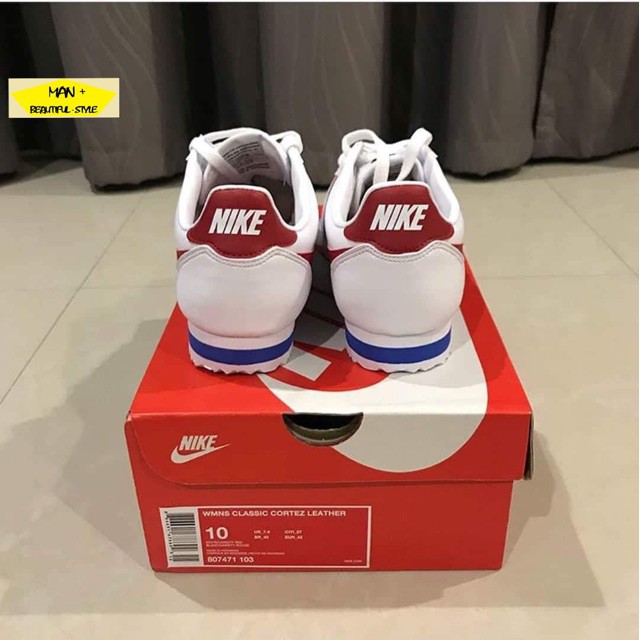 Giày thể thao Nike Cortez trắng vạch đỏ đế vạch xanh (FullBox)