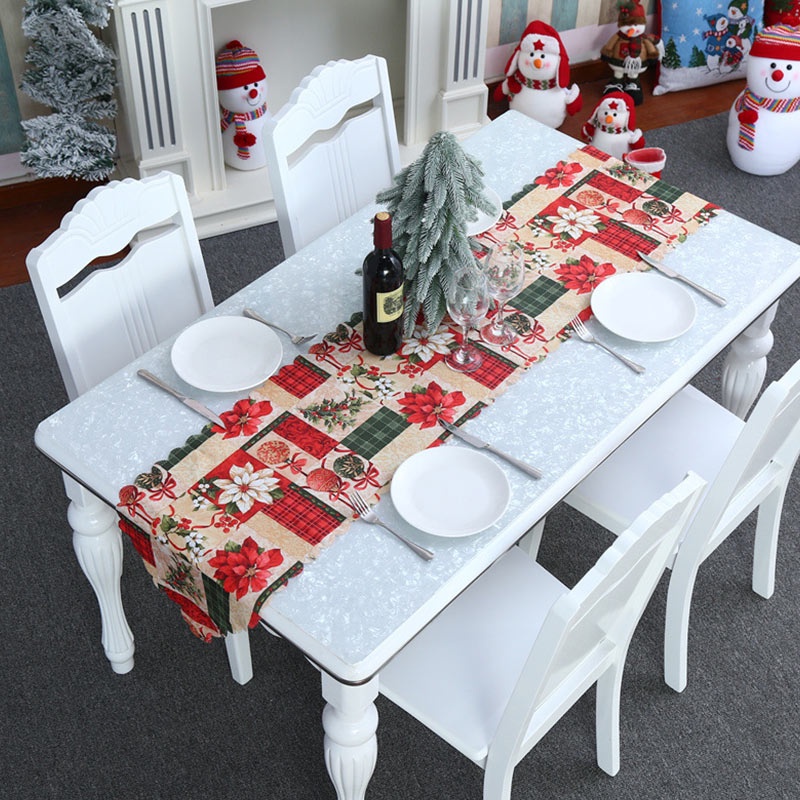 Khăn Trải Bàn 35 * 180cm In Họa Tiết Chủ Đề Giáng Sinh Tinh Tế Trang Trí Nội Thất
