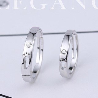 Nhẫn cặp đôi nam nữ titan cao cấp vạn bước chung đường