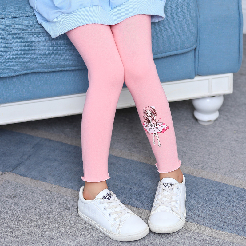 Quần Legging Cotton Hoạ Tiết Hoạt Hình Cho Bé Gái Size 100 160