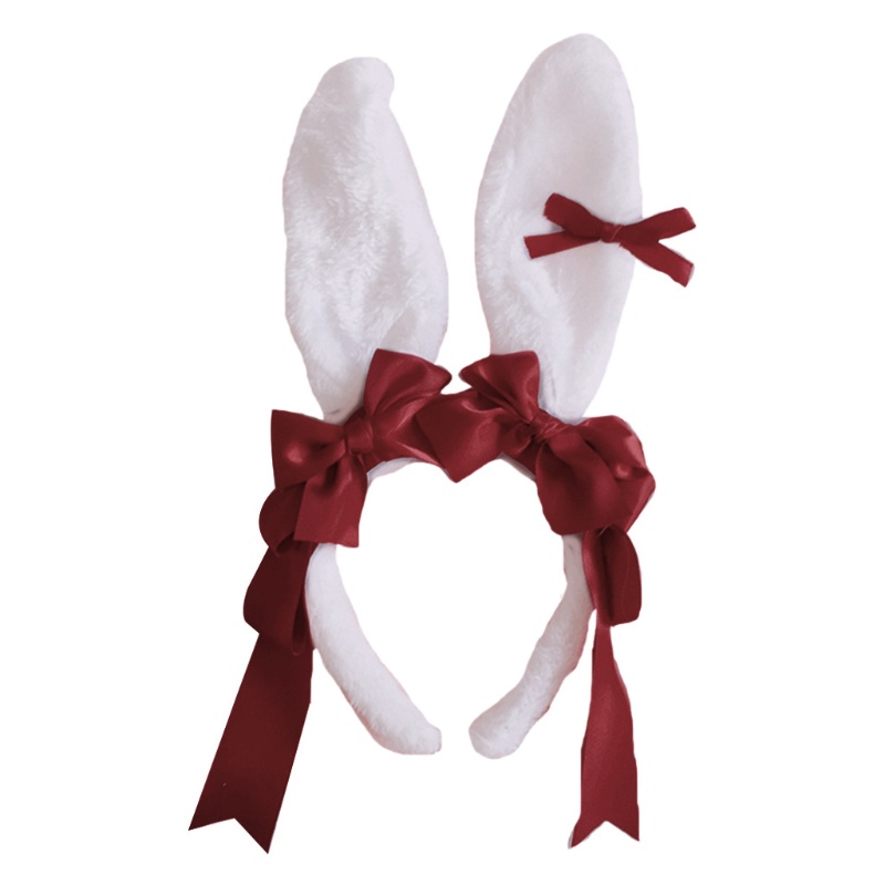 Băng Đô Nơ Tai Thỏ Bằng Lông Nhung Phong Cách Lolita Nhật Bản