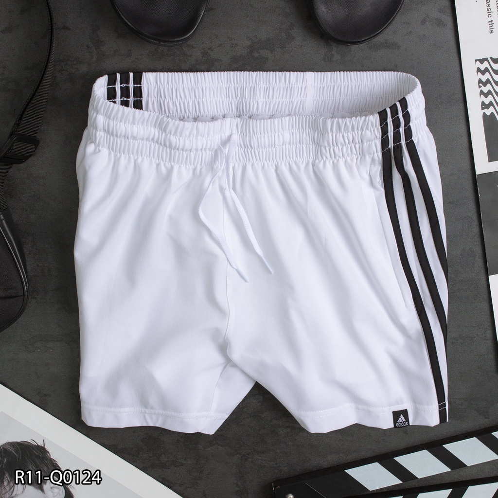 Quần run nam Adidas R11 phối 3 sọc 2 bên- xi dãn 2 lớp form trên gối - thể thao nam VNXK