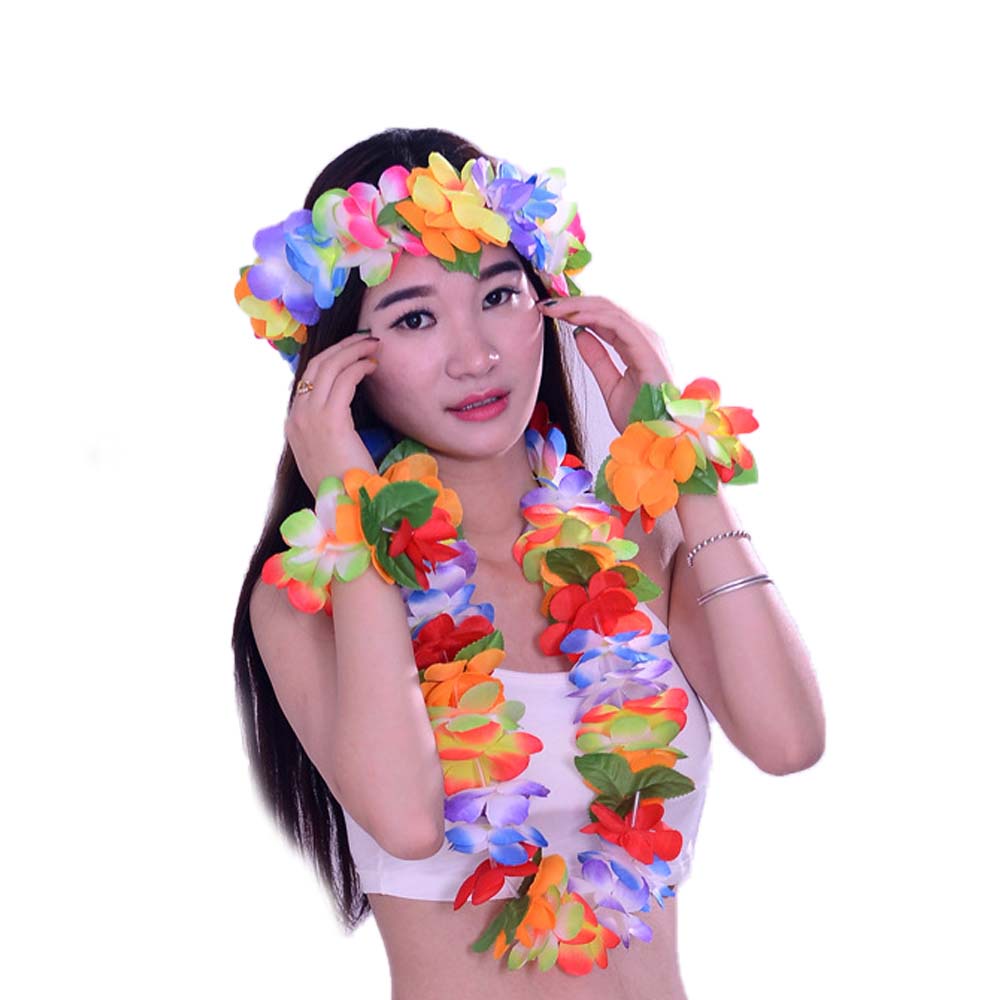 Set 4 vòng hoa nhân tạo phong cách Hawaii thời trang dành cho nữ