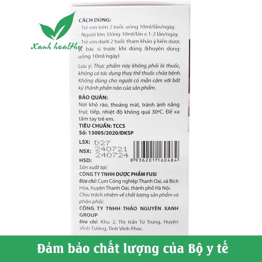 FE GOLD NEW Bổ sung sắt, Acid Folic cho bà bầu và trẻ từ 2 tuổi -Dạng siro an toàn, dễ uống- Hộp 20 ống*10ml