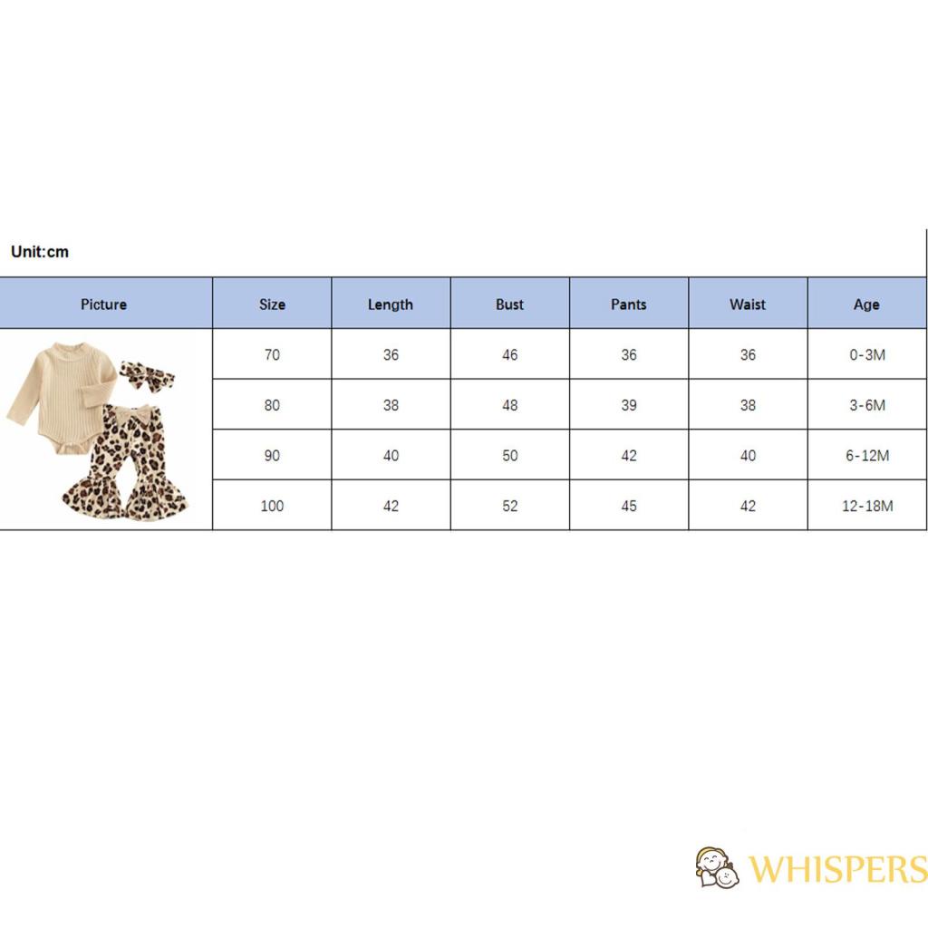Set Áo Liền Quần Tay Dài + Quần Dài Họa Tiết Da Báo + Băng Đô Nơ Cho Bé Gái